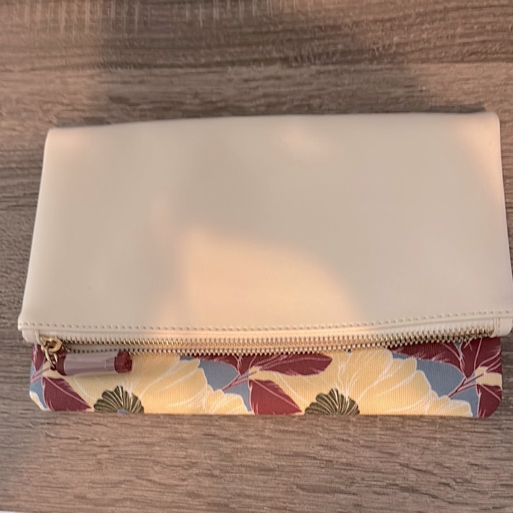 Rachel Pally Cream and Red Geometric Clutch